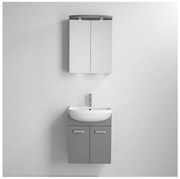 Vang mosdós fürdőszobaszekrény + LED tükörszekrény 230V IP44 szürke