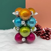 Happy Colours üveg karácsonyi gömb szett 12*6cm