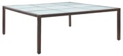 vidaXL barna polyrattan kerti étkezőasztal 200 x 200 x 74 cm