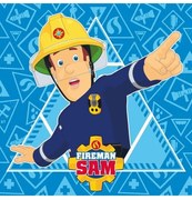 FARO Tűzoltó Sam kék gyermek törölköző 30x30 cm