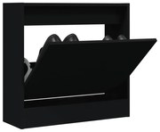 fekete szerelt fa cipőszekrény 60 x 21 x 57 cm