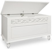 JERSEY fa láda, 80x40x48cm, fehér Casaria