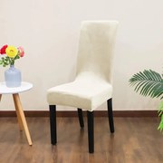 SzékHuzat Étkezőszékre (bársonyos, rugalmas, mosható, bézs)