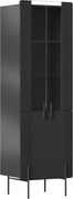 Malmi vitrines szekrény 60 cm négyajtós - matt fekete / fekete lábak