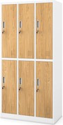Szociális munkásszekrény fehér/arany tölgy: Eco Design 6 ajtós IGOR