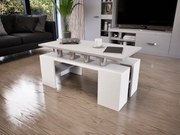 Cubara Dohányzóasztal (Fehér-Láva szürke) modern