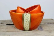 Narancssárga hosszúkás kerámia 3 szett tartályok