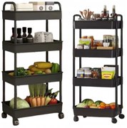 Polc kerekeken POZIO 39x27x95 cm fekete