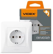 Videx Binera fehér színű süllyesztett földelt csatlakozó aljzat