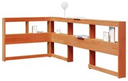 Könyvespolc fejtámla L-alakú viaszbarna 80 cm tömör fa fenyőfa