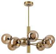 Csillár rúdon ROLLO 8xE14/5W/230V arany/füstös bézs