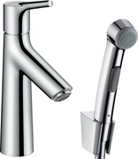 Hansgrohe Talis S, mosdócsaptelep Push-Open kimenettel és kézi bidézuhannyal, króm, 72290000