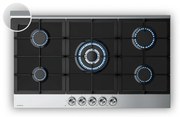 Klarstein Verosteel gázfőzőlap, 5 égőfej, elektromos gyújtás, földgázzal és LPG-vel kompatibilis, 10400W, 90cm