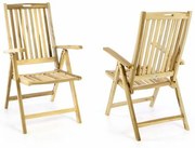 DIVERO Kerti szék összecsukható szett 2 db tíkfa