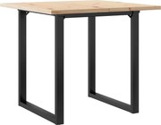 vidaXL tömör fenyőfa és acél étkezőasztal O-vázzal 80x80x75,5 cm