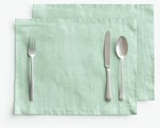 Goldea lenvászon keveréket tartalmazó reggeliző alátét - világos menta - 2db 30 x 40 cm