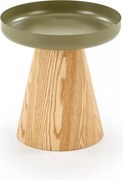 Gina kerek dohányzóasztal 40 cm - natúr / zöld