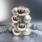 Silver ezüst üveg karácsonyi gömb szett 12*6cm