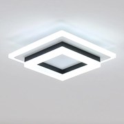Mennyezeti Lámpa Led Plafon Falra Szerelhető Fekete Négyzet Modern 24W 6500K