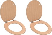 vidaXL 2 db bambuszmintás MDF WC-ülőke