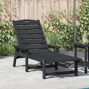 Fekete Napozóágy 53x162x98.5 cm HDPE
