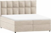 Bézs ágyneműtartós boxspring ágy 180x200 cm Flip – Ropez