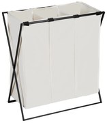WENKO 71298800 - TRIO szennyeskosár 69x76 cm krémszínű/fekete