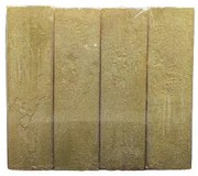 Gyertya rusztikus hasáb arany színű metál 10,5x3,5 cm 4db/cs