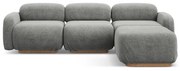 Szürke buklé moduláris sarokkanapé Ailani – Makamii