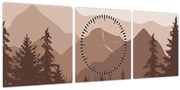 Kép - Barna hegyek N⁰2 (órával) (90x30 cm)