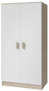 Smyk 06 Ifjúsági 2 ajtós gardróbszekrény sonoma - fehér- Választható színes fogantyúval N
