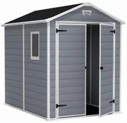 Keter MANOR 6 x 8 DD kerti tároló szürke / fehér, padlóval (610220)