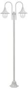 fehér 2-égős alumínium kerti állólámpa, E27, 220 cm