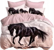 3D Ágyneműhuzat garnitúra 140x200 Ló Állatok Rózsaszín 2 részes