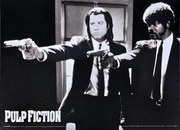 Fém tábla Pulp Fiction - Black and White Guns