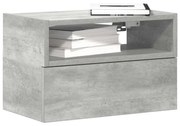 2 db betonszürke falra szerelhető éjjeliszekrény 45x26x28,5 cm
