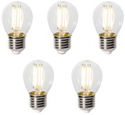 5 db E27 3-staps dimbaar LED lamp P45 helder glas 5W 470 lm 2700K