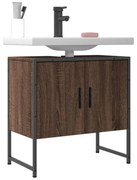 barna tölgy szerelt fa fürdőszobai mosdószekrény 60x33x60 cm