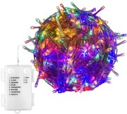 VOLTRONIC® Fényfüzér 100 LED Színes 3AA elem