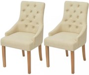 2 db krémszínű szövet étkezőszék