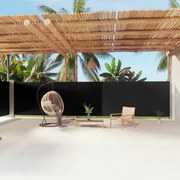 fekete behúzható oldalsó napellenző 180 x 1200 cm