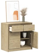 SAUDA tölgyszínű tömör fenyőfa tálalószekrény 80 x 43 x 75,5 cm