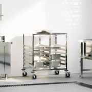 vidaXL rozsdamentes acélból tálcás kocsi 12 GN tárolóval 75x55x87 cm