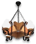 Brilagi - Csillár láncon QUEEN 4xE14/40W/230V bükkfa