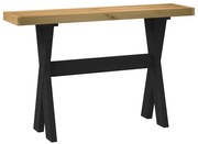 konzolasztal NOAIN X alakú lábak 120x30x75 cm tömör fa fenyőfa