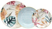 Trópusi mintás 18 részes porcelán étkészlet Tognana Tropical Rosè