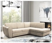 SERPA L-alakú, jobb oldali, kihúzható sarokülőgarnitúra tárolóval, bézs