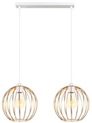 Csillár zsinóron MATT 2xE27/60W/230V fehér/réz