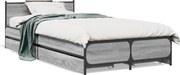 vidaXL szürke sonoma színű szerelt fa ágykeret fiókokkal 75x190 cm