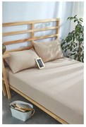 Bézs gumis pamut lepedő és párnahuzat szett 180x200 cm – Mila Home